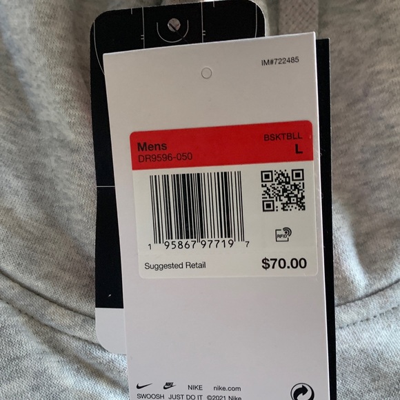 Nike Light Gray Hoodie with Bright Orange Graphic - Picture 5 of 14